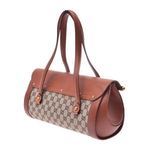 Gucci Tan GG Beige Handbag Brown Leather Bamboo Canvas
